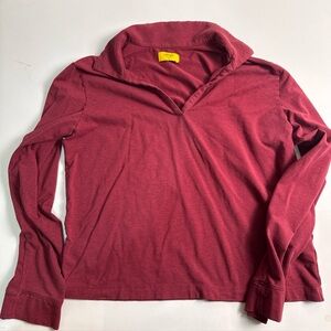 ALLBIRDS women’s long sleeve super soft collared shirt burgundy sz S